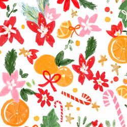 Large Preppy Poinsettia in White