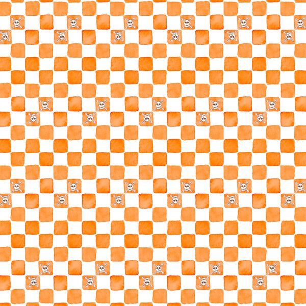 Skull Checkers in Creamsicle