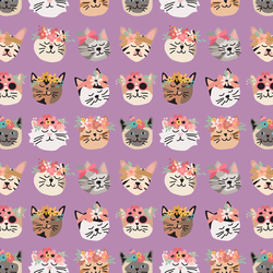 Flower Cats in Violet