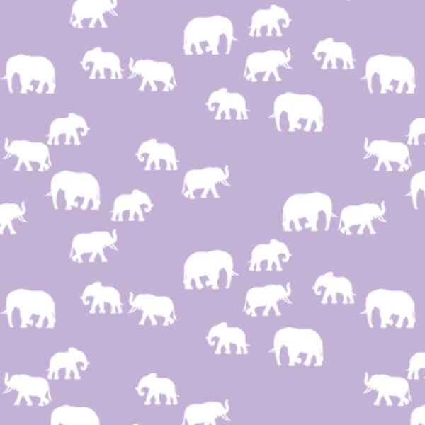 Elephant Silhouette in Lilac