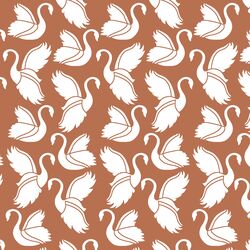 Swan Silhouette in Terracotta