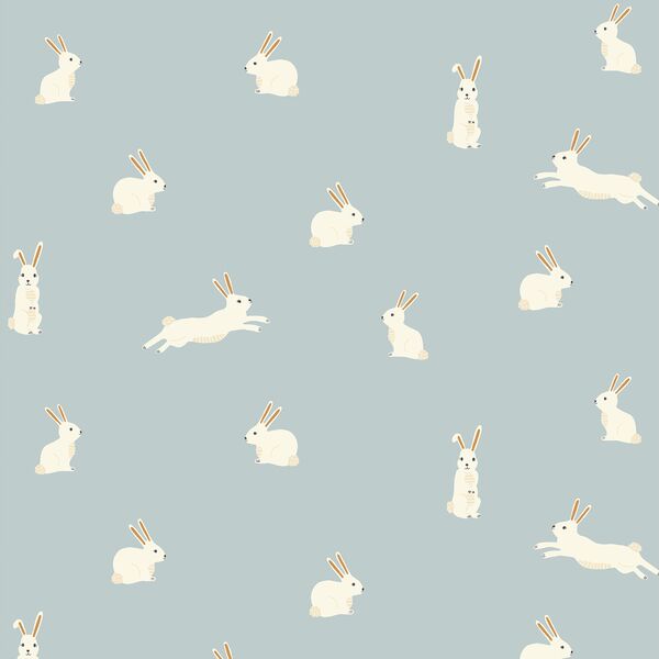 Bunny Rabbits in Air Blue