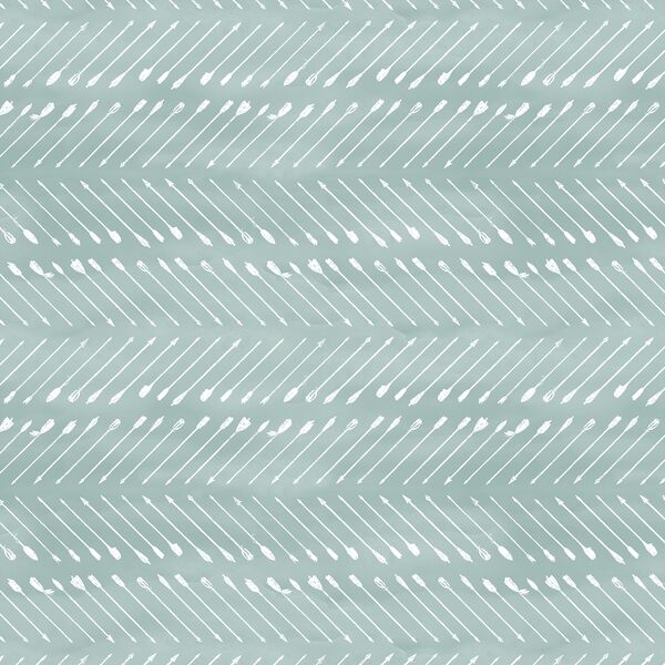 Chevron Arrows in White on Blue Lagoon Wash
