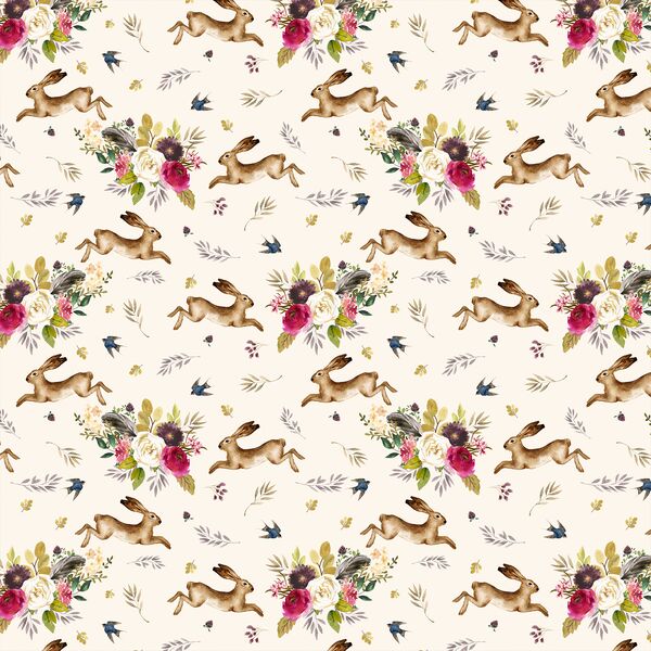 Small Autumn Bunnies in Soft Ivory