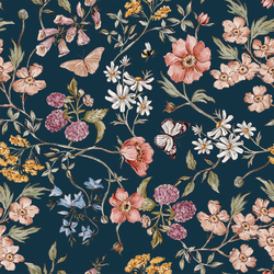 Butterfly Meadow in Navy