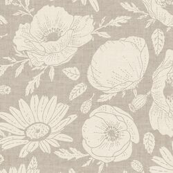 Large Floral Silhouette in Dove Grey