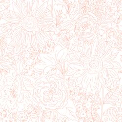 Paperie in Coral Blossom on White