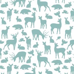 Forest Friends in Pool on White
