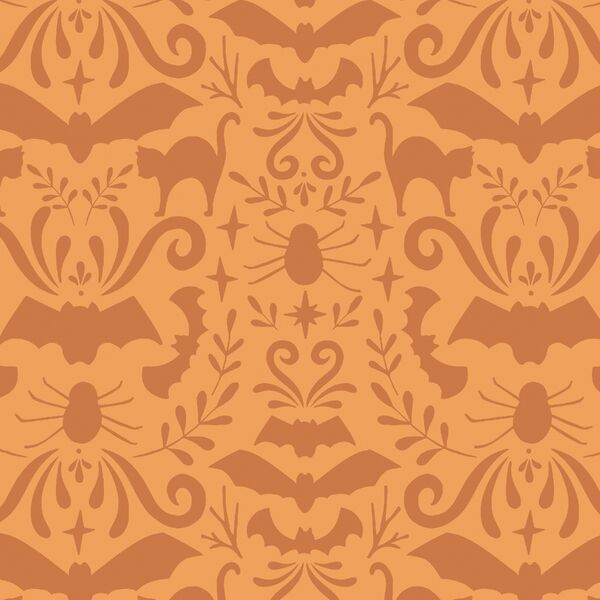 Spooky Damask in Candy Corn