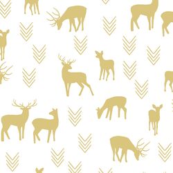 Deer Silhouette in Honey on White
