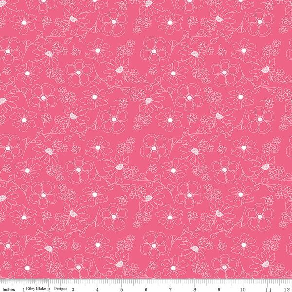 Outlined Flowers in Pink