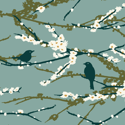 Aviary Sparrows in Blue Haze