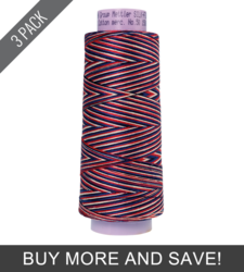 Patriotic (9090-9823) - Silk Finish Cotton Multi 50wt - 1500 Yards (3 Pack)