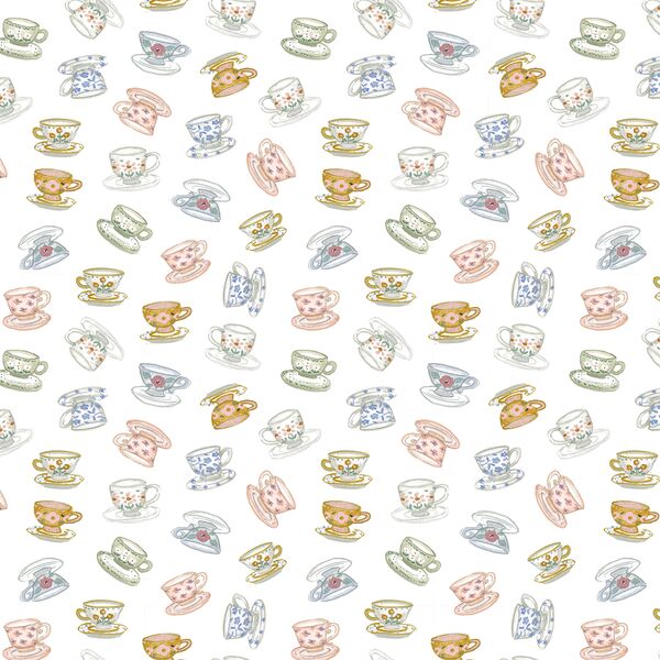 Tiny Tossed Tea Cups in White