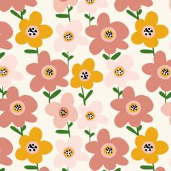Large Summer Mod Flowers in Ivory