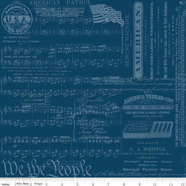 Patriotic Text in Blue