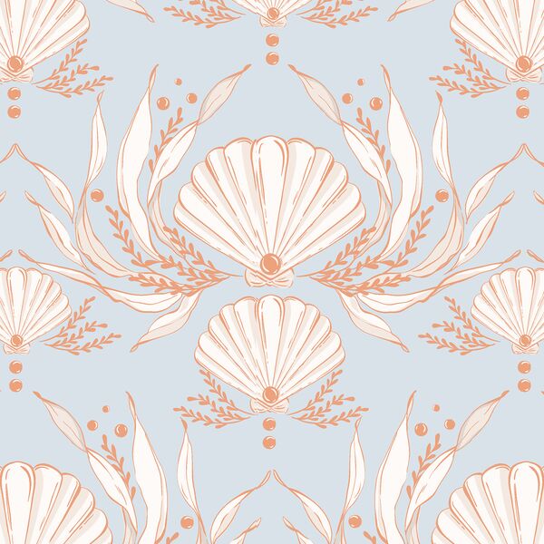 Seashell Damask in Wind