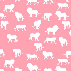 Lion Silhouette in Rose Pink