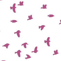 Flock Silhouette in Azalea on White