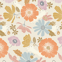 Bunny Bloom Floral in Spring Meadow