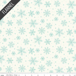 Snowflakes Flannel in White