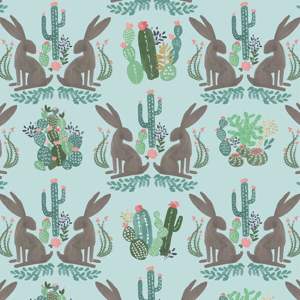 Jackrabbit Damask in Glacier Blue