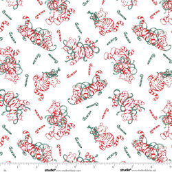 Peppermint Tigers in White Red
