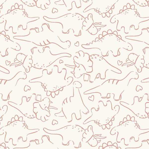 Jurassic Friends in Prehistoric Pink on Bone