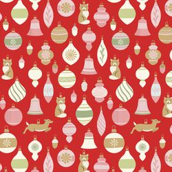 Retro Baubles in Poinsettia Red
