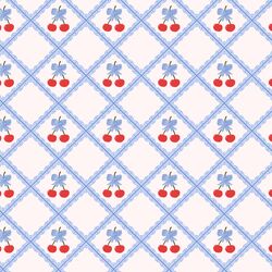 Coquette Cherry Tile in Light Periwinkle