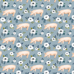 Little Garden Pigs in Slate Blue