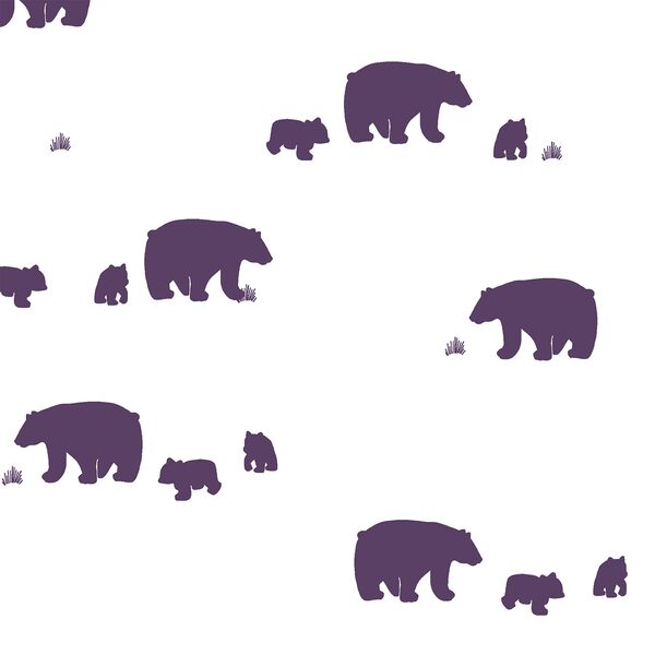 Bear Silhouette in Aubergine