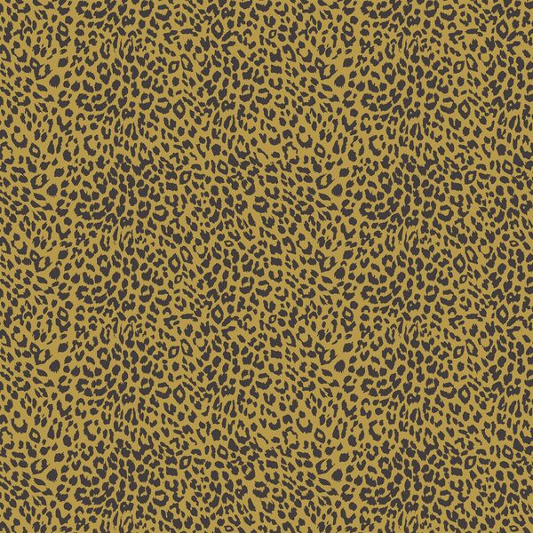 Small Leopard in Autumn Brown on Gold Glow