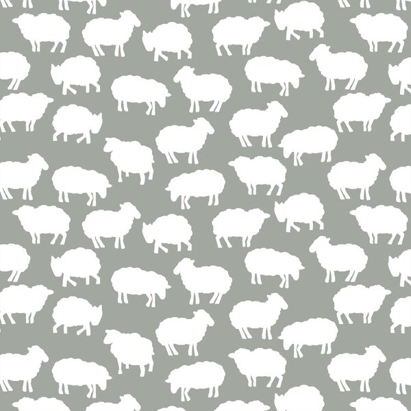 Sheep Silhouette in Sage