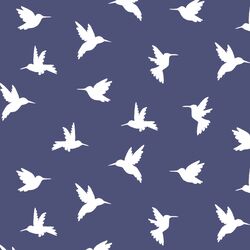 Hummingbird Silhouette in Indigo