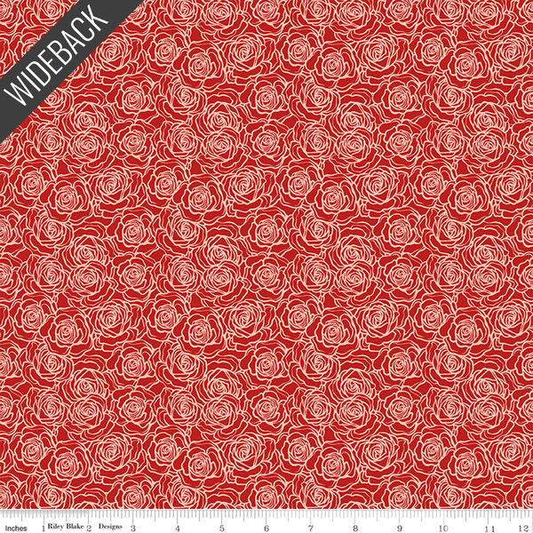 Tonal Roses Wideback in Red