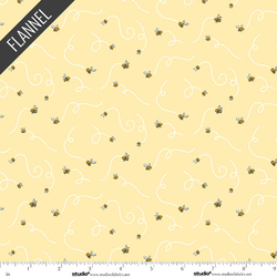 Bees Flannel in Yellow