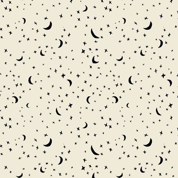 Celestial Stars in Midnight on Cream
