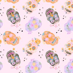 Sugar Skulls in Pink Cloud