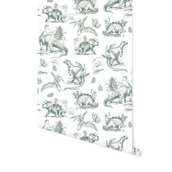 Dinoland in Cactus Green on White