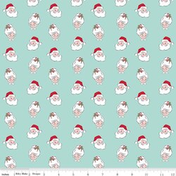 Santa Heads in Blue