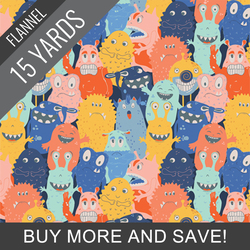 Monster Parade Flannel in Multi - 15 Yard Bolt