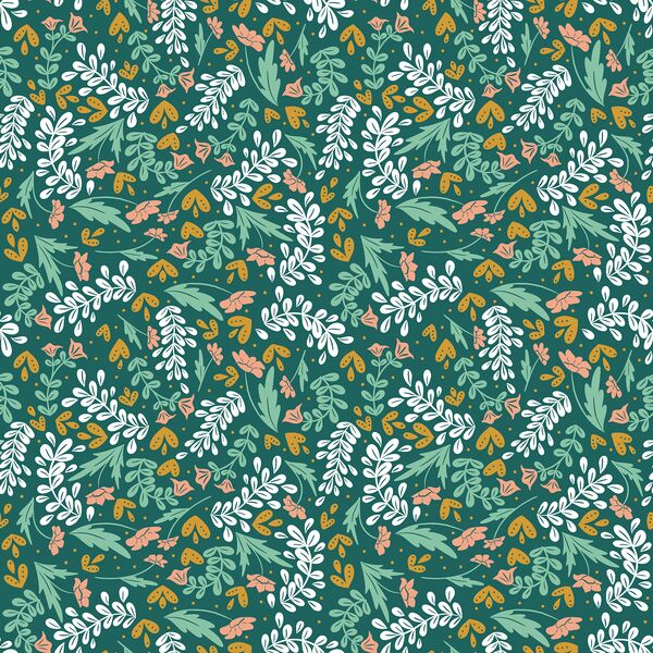 Meadow Floral in Jade Green