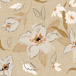 Large Freehand Floral in Tan