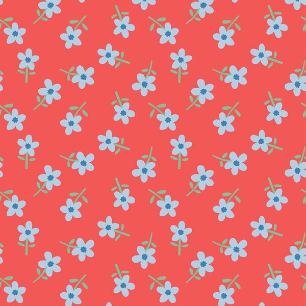 Summer Daisies in Firecracker Red