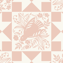 Dove Tile Faux Patchwork in Tissue Pink