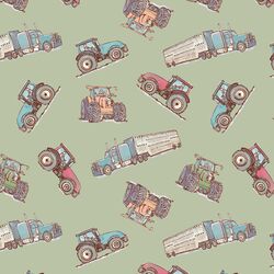 Tractor Toss Up in Basil Green