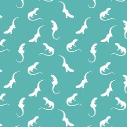 Iguana Silhouette in Seafoam