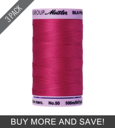 Fuschia (9104-1421) - Silk Finish Cotton 50wt - 547 Yards (3 Pack)