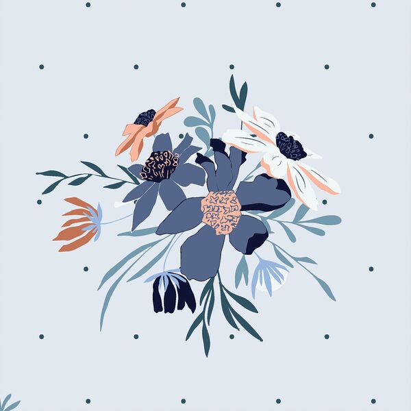 Moonlit Bouquet in Whisper Blue
